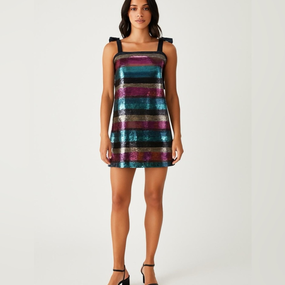 Show Me Your Mumu Multicolor Striped Sequin Dress